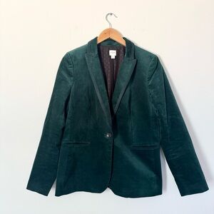 Forest Green Velvet Blazer Jacket - WomenJ.Crew Factory Velvet Blazer Green Stru